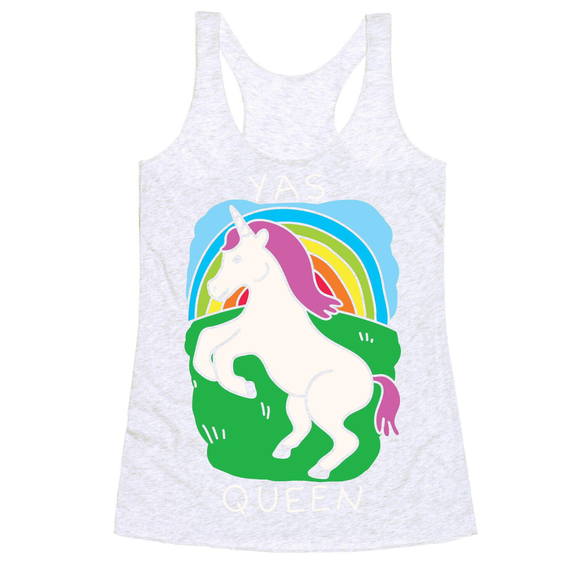 Yas Queen Unicorn Racerback Tank